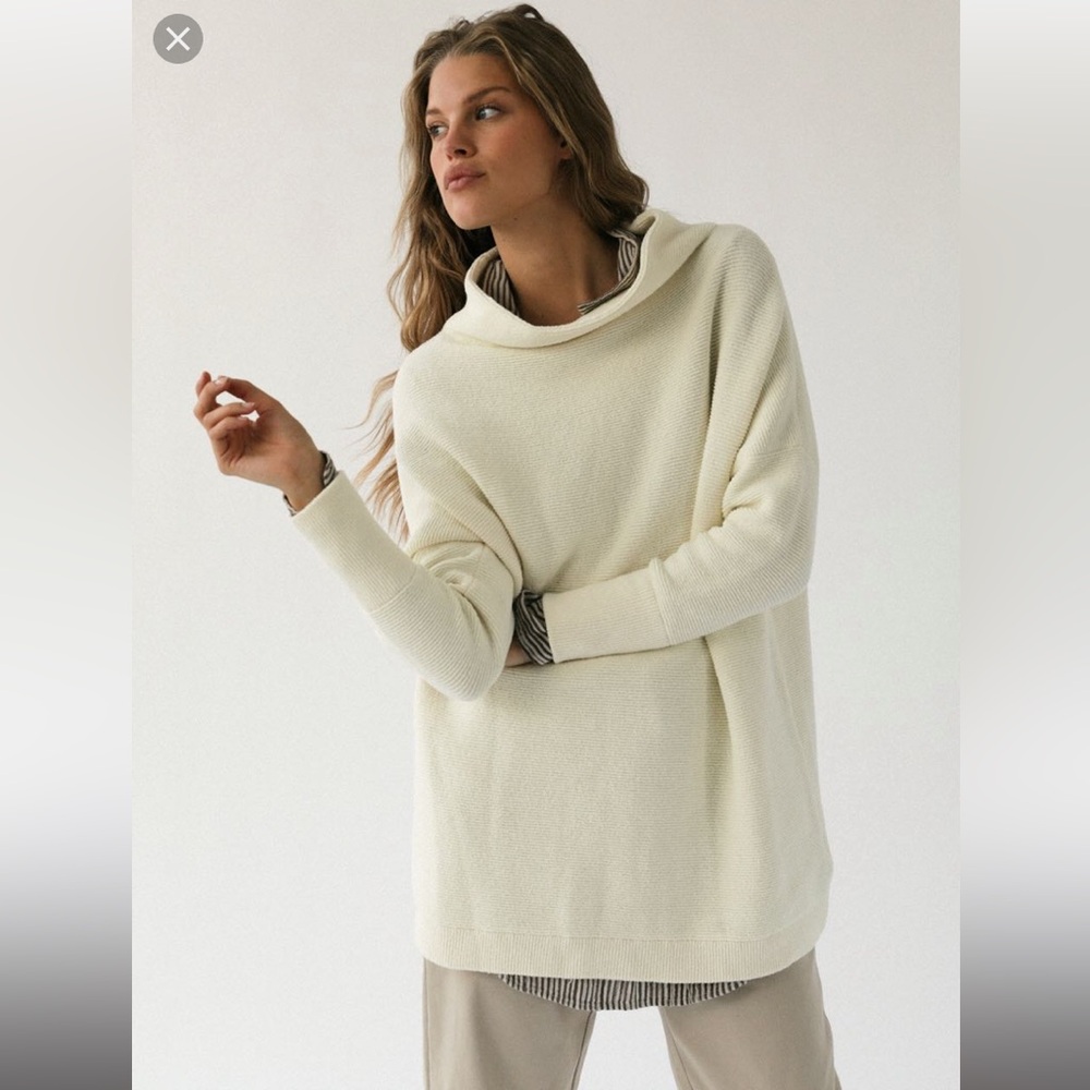 O’Neil Oversized Cotton Terry Tunic Sweater - Picture 3 of 15